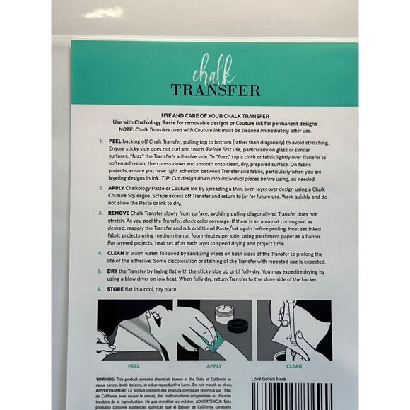 New Chalk Couture Transfer Love Grows Here Crafting Gift - Picture 5 of 7